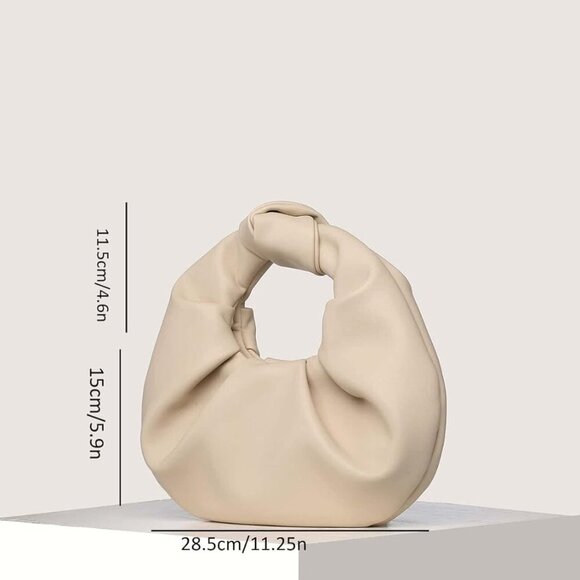 Women's PU Leather Clutch Small Hobo Purse Wedding Guest Bag Trendy - Picture 6 of 6